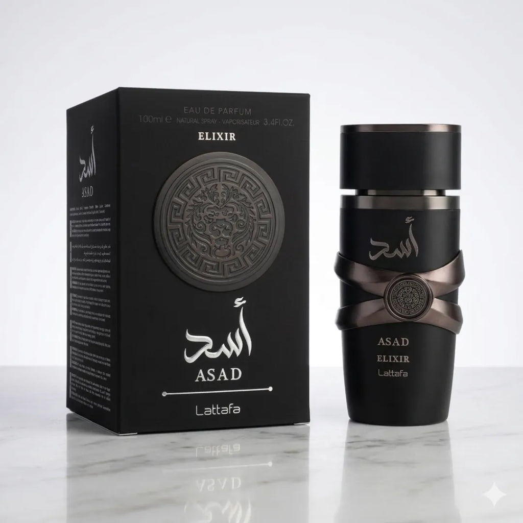 Asad Elixir · Lattafa · Oud Amaderado Intenso y Duradero