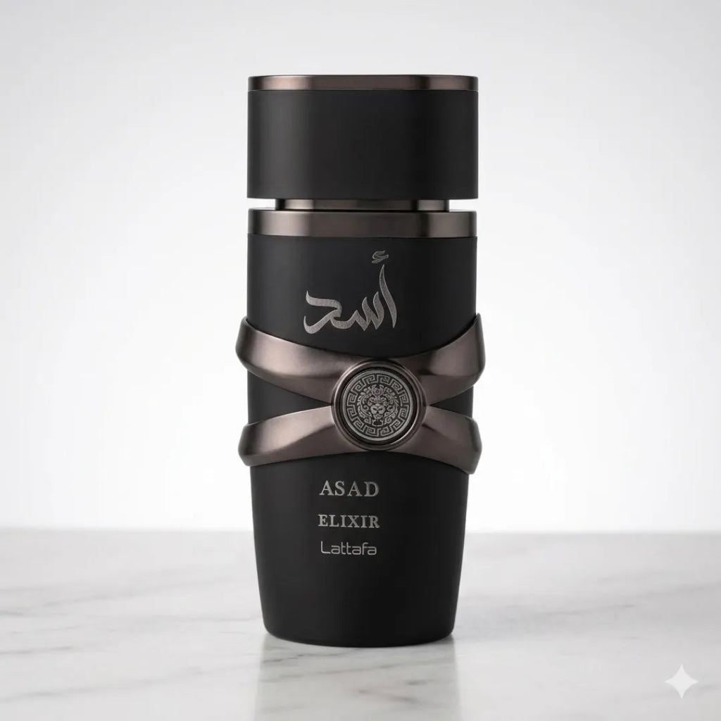 Asad Elixir · Lattafa · Oud Amaderado Intenso y Duradero