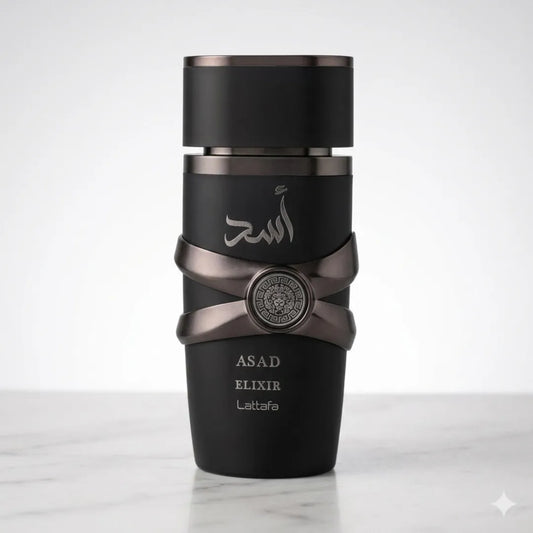 Asad Elixir · Lattafa · Oud Amaderado Intenso y Duradero